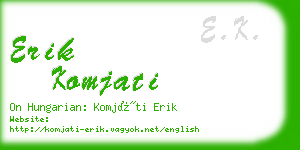 erik komjati business card